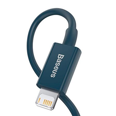 Baseus Superior Series USB to Lightning iPhone Hızlı Şarj Kablosu 1 metre 2.4A MAVİ