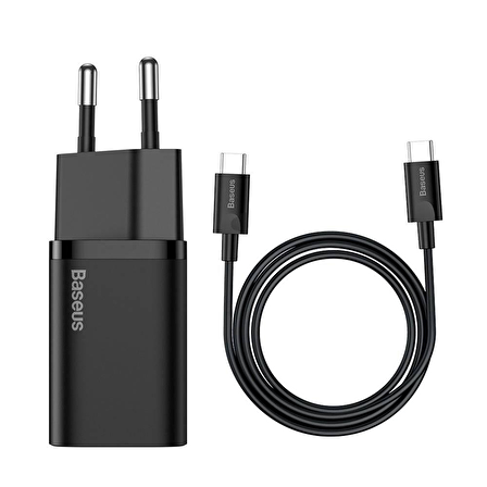 Baseus Super Si 1c Type-C 25 Watt Hızlı Şarj Aleti Siyah