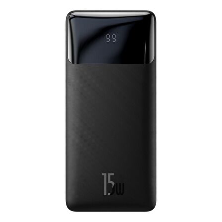 Baseus Bipo W 15 W 30000 mAh Hızlı Şarj Powerbank Siyah 
