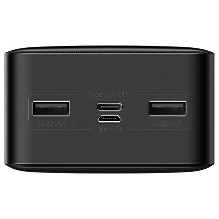 Baseus Bipo W 15 W 30000 mAh Hızlı Şarj Powerbank Siyah 