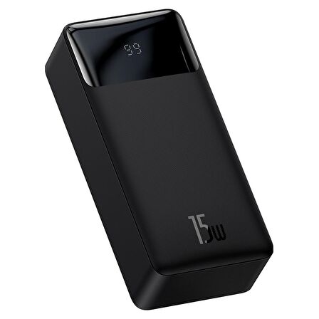 Baseus Bipo W 15 W 30000 mAh Hızlı Şarj Powerbank Siyah 