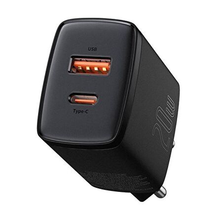 Baseus Super Type-C 20 Watt Hızlı Şarj Aleti Siyah