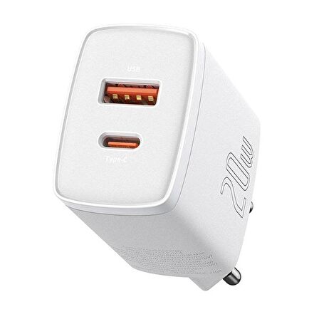 Baseus USB 20 Watt Hızlı Şarj Aleti Beyaz