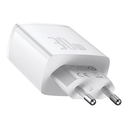 Compact 30w 2 Usb + Type-c Çıkışlı Hızlı Şarj Başlığı Beyaz