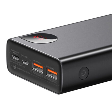 Baseus Adaman Metal Digital Display Quick Charge Power Bank 65W 20000mAh Black（UL) (Include：Baseus Xiaobai series fast charging Cable Type-C to Type-C 60W(20V/3A) 50cm Black）