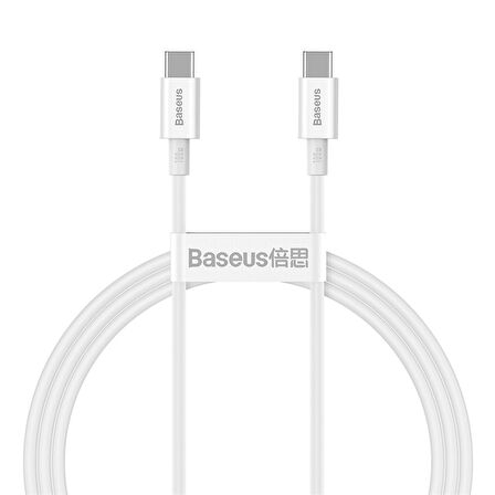 Baseus Superior 100W 100 cm PD Type-C Şarj Kablosu Beyaz