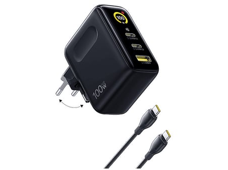BASEUS PicoGo AE21 2C+U 100W EU Hızlı Şarj Adaptörü Siyah