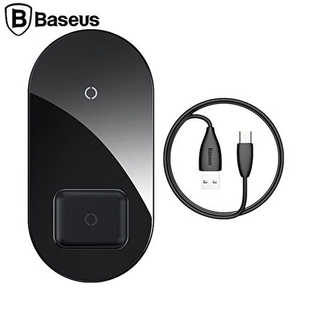 Baseus Simple 2in1 Kablosuz Wireless Şarj 18W iPhones+iPods
