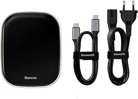 Baseus, Çok Fonksiyonlu Bilgisayar/Telefon Hub Adaptörü, Siyah, Giriş: USB Type C,Seyahat Boy Teşhir