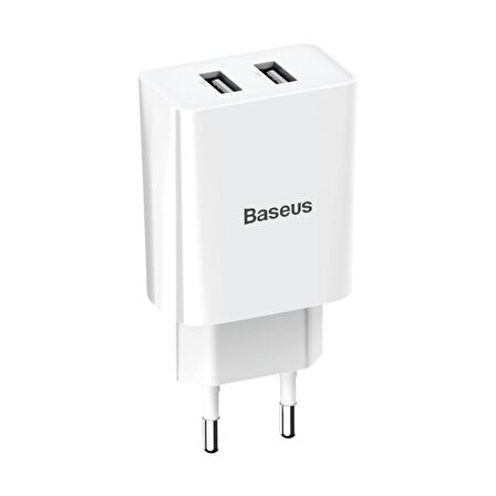 Baseus Speed Mini Dual 10.5 Watt Hızlı Şarj Aleti Beyaz
