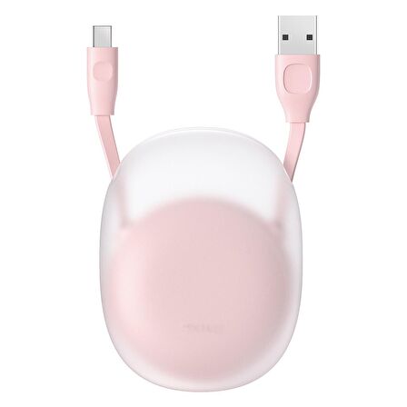 Baseus Lets Go Little 2A Makaralı 100 cm Type-C Kablo Pembe