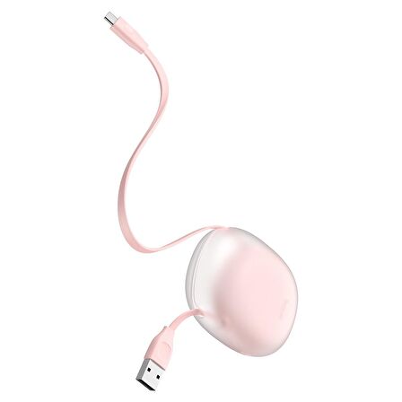 Baseus Lets Go Little 2A Makaralı 100 cm Type-C Kablo Pembe