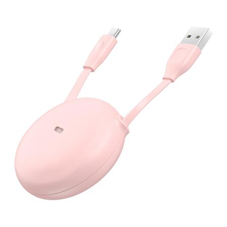 Baseus Lets Go Little 2A Makaralı 100 cm Type-C Kablo Pembe