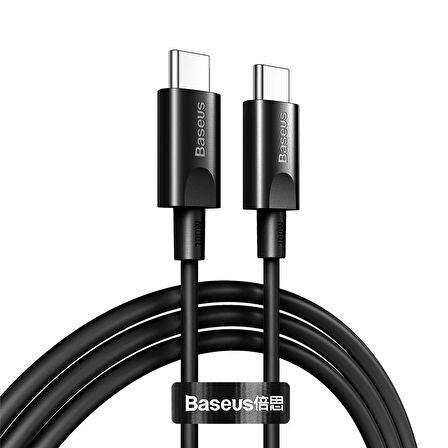 Baseus Mini White Series 100W Hızlı Şarj Kablosu Type-C 20V 5A 1M SİYAH