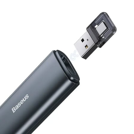 BASEUS Orange Dot USB-A ve USB-C Alıcılı Kırmızı Lazerli Kablosuz Sunum Kalemi Kumandası ACFYB-B0G