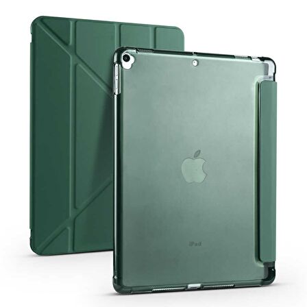 Apple iPad 10.2 (8.Nesil) Uyumlu Kalemlikli Premium Standlı Katlanabilir Uyku Modu Özellikli Tablet Kılıfı