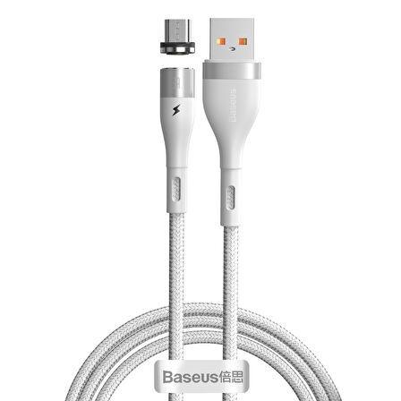 Baseus Zinc Magnetic 2.1A 100 cm Micro USB Kablo Beyaz