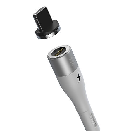 Baseus Zinc Magnetic 2.4A 100 cm Lightning Şarj Kablosu Beyaz