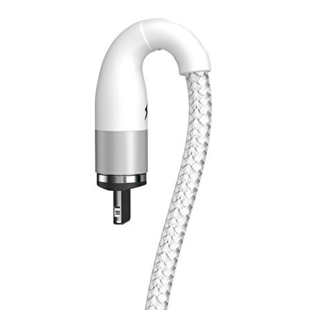 Baseus Zinc Magnetic 2.4A 100 cm Lightning Şarj Kablosu Beyaz