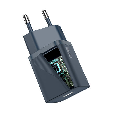 Baseus Super Si Type-C 20 Watt Hızlı Şarj Aleti Mavi