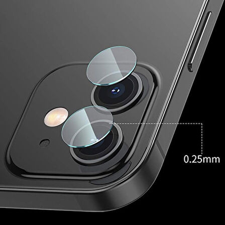 Baseus iPhone 12 6.1  Tempered Kamera Lens Koruma Camı 2Set 12 Mini Uyumlu