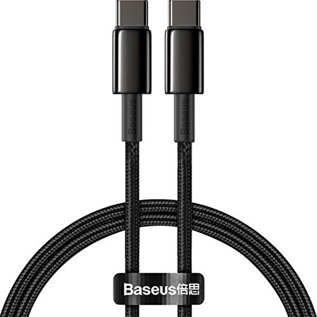 Baseus Tungsten Gold PD 100 W 1 Metre USB C To USB C Şarj Data Kablosu