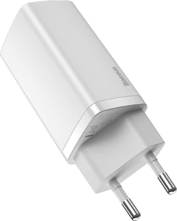 Baseus Gan 2 Lite 65 W Beyaz Hızlı Şarj Adaptörü - Teşhir