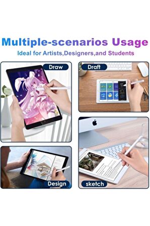 Apple iPad Pen Palm Rejection Teknolojisi Dokunmatik Kalem Active Stylus Özel Yazı / Çizim Kalemi