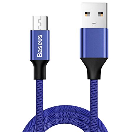 Baseus Yiven Micro USB 1 Metre Şarj Kablosu Mavi