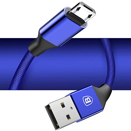 Baseus Yiven Micro USB 1.5 Metre Şarj Kablosu Mavi