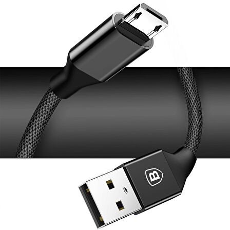 Baseus Yiven Micro USB 1 Metre Şarj Kablosu Siyah