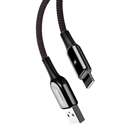 Baseus X-Type 2.4A Lightning 1 Metre Şarj Kablosu Siyah