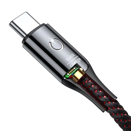 Baseus C-Light 3A 1 Metre Işıklı Type-C Kablo Siyah