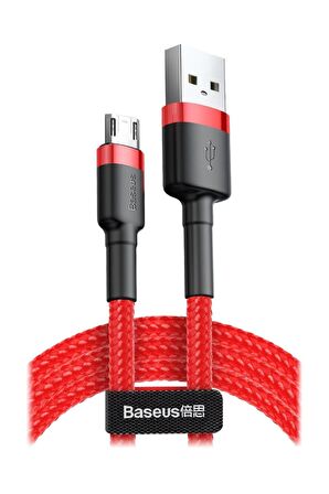 Cafule Serisi Usb Kablo Micro Usb 2.4a, 1m Kırmızı
