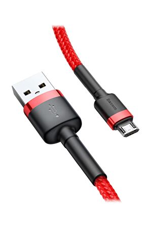 Cafule Serisi Usb Kablo Micro Usb 2.4a, 1m Kırmızı