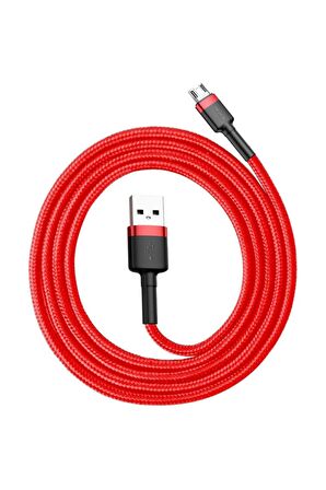 Cafule Serisi Usb Kablo Micro Usb 2.4a, 1m Kırmızı