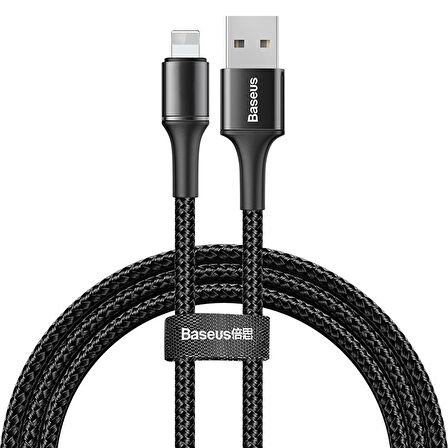 Baseus Halo 2.4A Lightning 1 Metre Şarj Kablosu Siyah