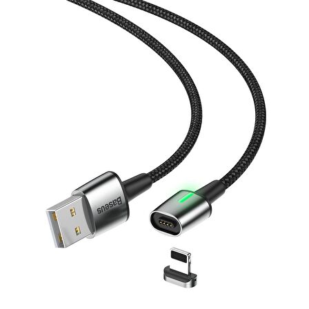 Baseus Zinc Magnetic 2.4A 100 cm Lightning Kablo Siyah