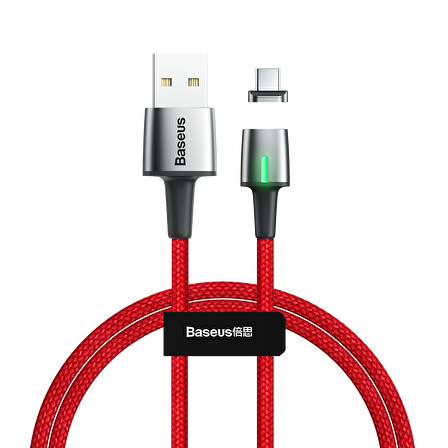Baseus Zinc Magnetic 3A 100 cm Type-C Kablo Kırmızı