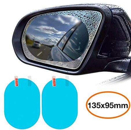 Baseus 135x95mm Araç Oto Yan Dikiz Ayna Yağmur Su Kaydırıcı Sis Önleyici Film 2 Adet Set