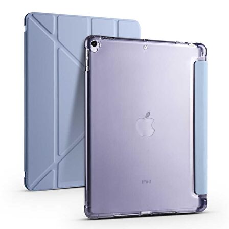 Apple iPad 10.2 (8.Nesil) Uyumlu Kalemlikli Premium Standlı Katlanabilir Uyku Modu Özellikli Tablet Kılıfı