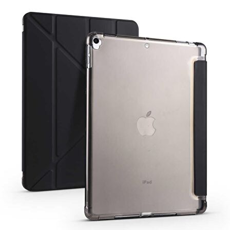 Apple iPad 10.2 (8.Nesil) Uyumlu Kalemlikli Premium Standlı Katlanabilir Uyku Modu Özellikli Tablet Kılıfı