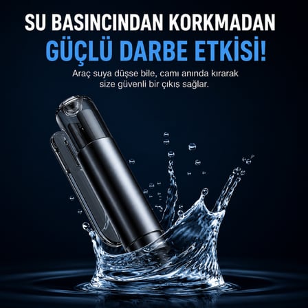 Araç Acil Durum Kiti 2'si 1 Arada Cam Kırıcı ve Emniyet Kemeri Kesici Taşınabilir Oto Güvenlik Aparatı Kırmızı