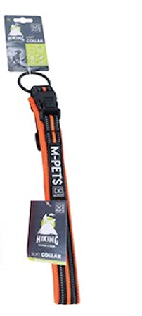 M-Pets Hiking Soft Orange XL Kilit Mekanizmalı, Reflektörlü Boyun Tasması (Boyun 65 - 75 cm)