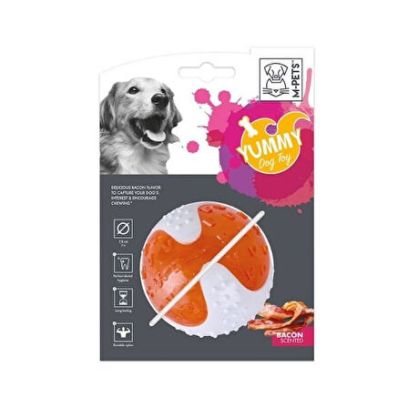 M-Pets Yummy Ball Et Aromalı Kauçuk Top Köpek Oyuncağı