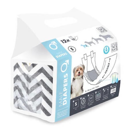 Diapers Erkek Köpekler İçin Külot Bez Small 12 li 17,5x42 Cm