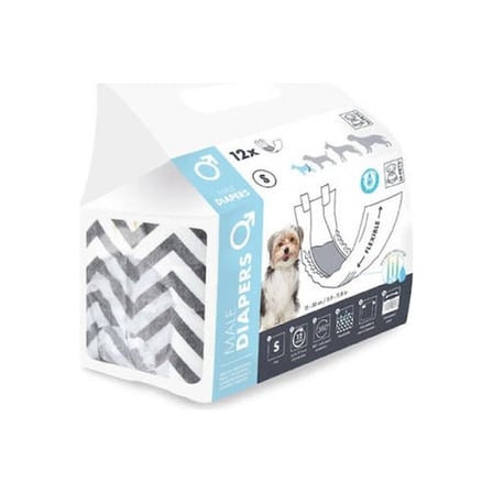 Diapers Erkek Köpekler İçin Külot Bez Small 12 li 17,5x42 Cm