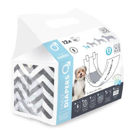 Diapers Erkek Köpekler İçin Külot Bez Small 12 li 17,5x42 Cm