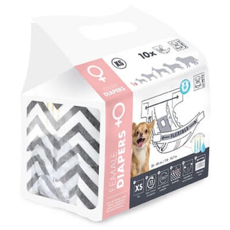 Diapers Dişi Köpekler İçin Külot Bez XSmall 10 lu 26x34 Cm