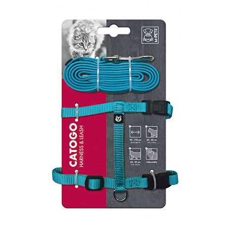 M-Pets Catogo Kedi Göğüs Tasması Seti Mavi 90-170 Cm 
